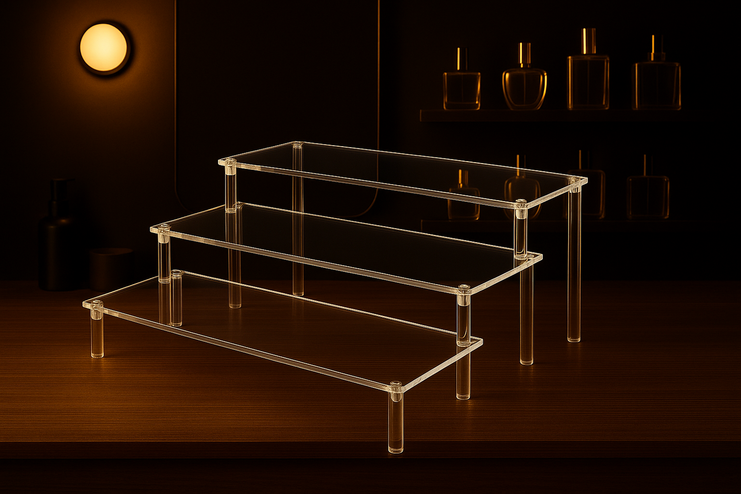Transparent/Black Shelf for Perfumes – Aurashelves
