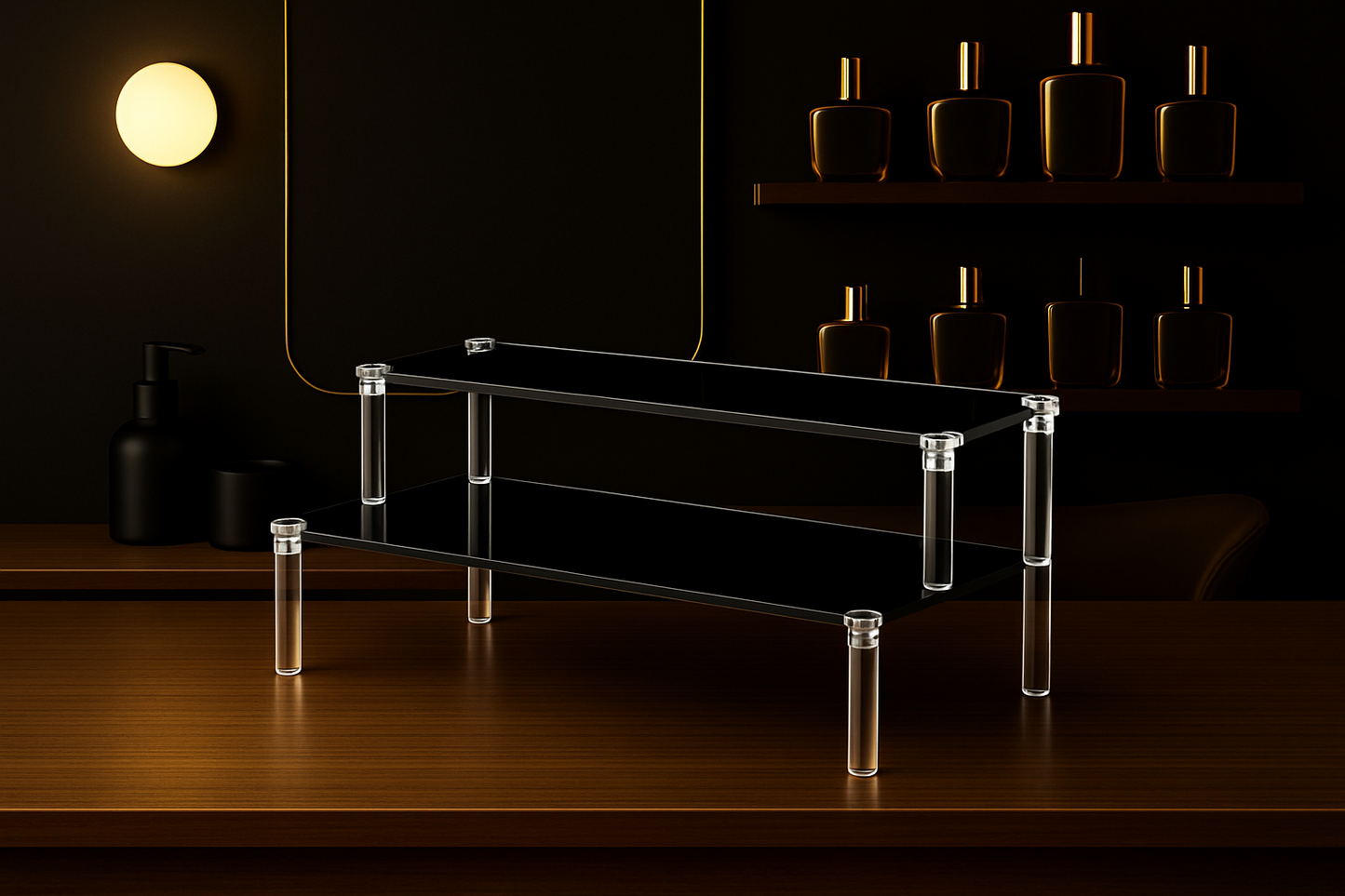 Transparent/Black Shelf for Perfumes – Aurashelves