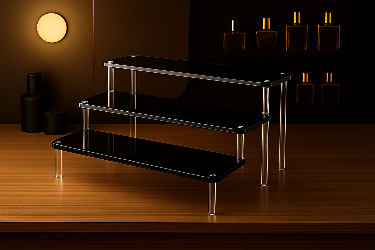 Transparent/Black Shelf for Perfumes – Aurashelves